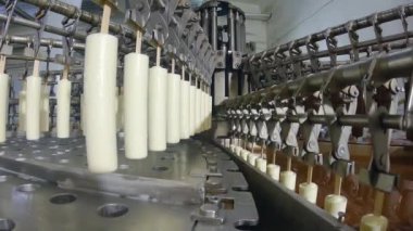How ice cream is made. The process of making ice cream. Automated ice cream factory.
