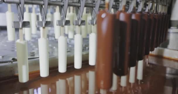 How Ice Cream Made Process Making Ice Cream Automated Ice — Stockvideo