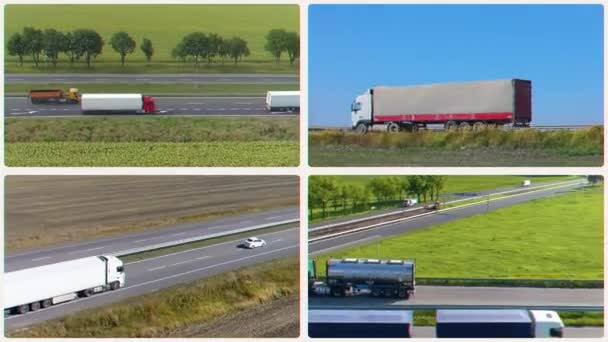 Міжнародні Вантажні Перевезення Вантажні Перевезення Багатофункціональні Міжнародний Логістичний Мультидискретний — стокове відео