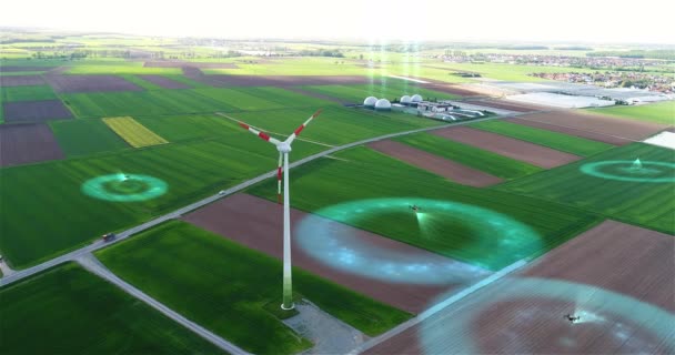 Drones Agricoles Survolant Concept Des Champs Drone Agro Scanne Champ — Video