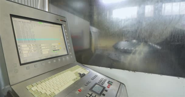 Machine Metal Working Cnc Machine Processes Metal Part Smart Cnc — Stock Video