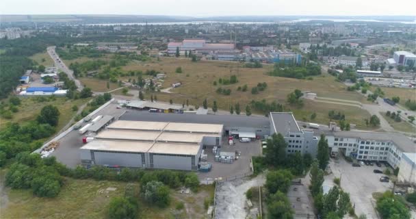 Utsikt Över Den Kemiska Anläggningen Flyg Runt Kemisk Fabrik Utvändigt — Stockvideo