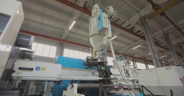 Machine Thermoplastique Moulage Par Injection Processus Création Une Pièce Plastique — Video