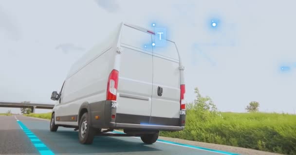 Transportlogistik Transportlogistik Auf Kleinbussen Das Konzept Der Intelligenten Transportlogistik Intelligente — Stockvideo