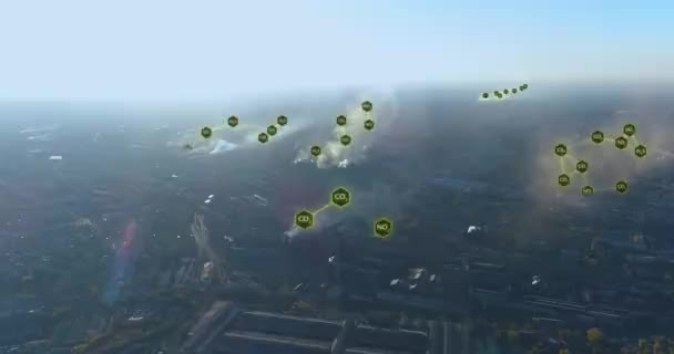 대기중으로 방출된다 시각화 굴뚝에서 나오는 요소의 방출을 시각화 — 비디오