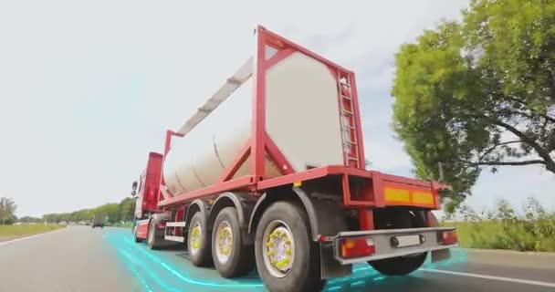 Cargaison Liquide Roule Long Autoroute Transport Commercial Marchandises Liquides Cargaison — Video