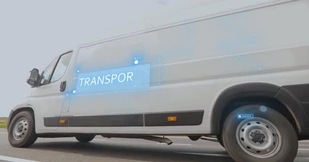 运输物流 小型巴士的运输物流 智能运输物流的概念 智能运输后勤 — 图库视频影像