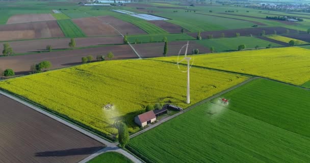 Mezőgazdasági Drónok Repülnek Mezők Felett Agro Drón Letapogatja Mezőt Modern — Stock videók