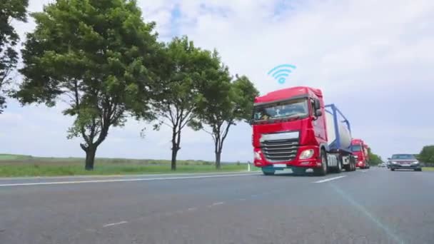 Entrega Mercancías Con Camión Inteligente Camión Inteligente Entrega Mercancías Camión — Vídeo de stock