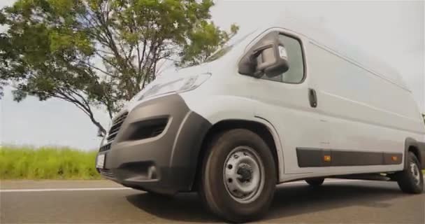 Intelligente Logistik Schnelle Lieferung Mit Intelligenter Logistik Weißer Kleinbus Mit — Stockvideo