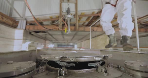 Operaciones Limpieza Camiones Tanque Tanque Está Limpieza Química Limpieza Del — Vídeos de Stock