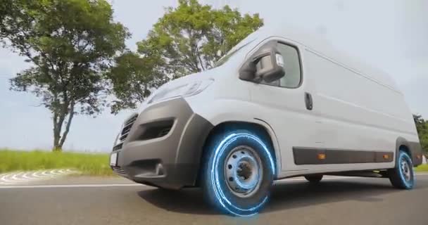 Transport Logistics Transport Logistics Minibuses Concept Smart Transport Logistics Smart — Stock Video