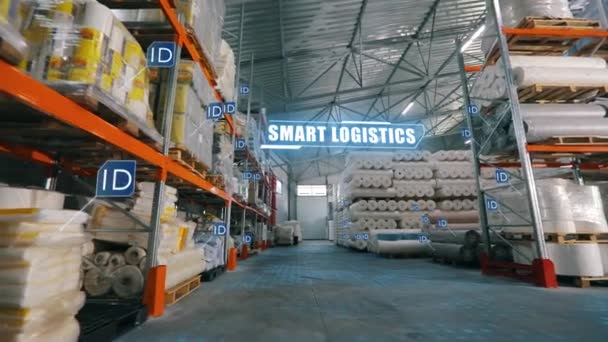 Smart Logistics Inscription Smart Logistics Infographics Visualization Smart Logistics Smart — ストック動画