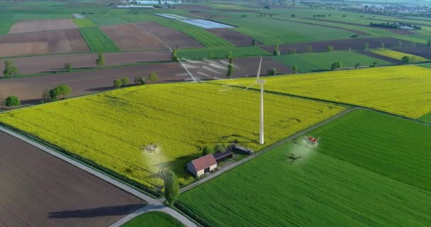 Drones Gebruiken Landbouw Velden Besproeien Agro Drones Landbouw Agro Drones — Stockvideo