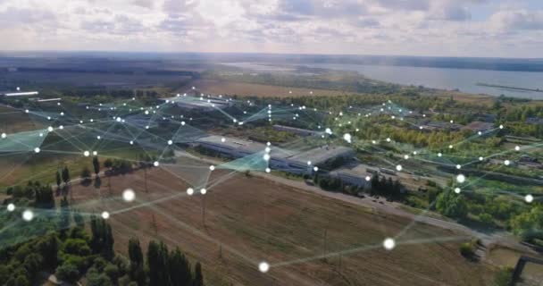 Smart Industri Pabrik Pintar Industrial Area Dan Komunikasi Jaringan Konsep — Stok Video