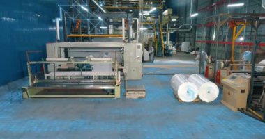 Visualization of a smart factory inside. Inside a smart factory concept. Visualization of smart industry. Concept of a smart factory.