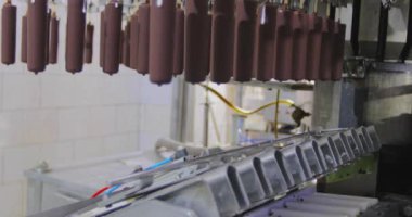 How ice cream is made. The process of making ice cream. Automated ice cream factory.