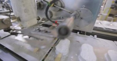 Automated conveyor line. Automated production of ice cream. Modern ice cream factory.