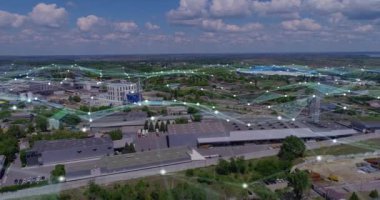 Akıllı Endüstri. Akıllı fabrika. Sanayi bölgesi ve iletişim ağı kavramı. Kablosuz iletişim. Endüstri4. 0.