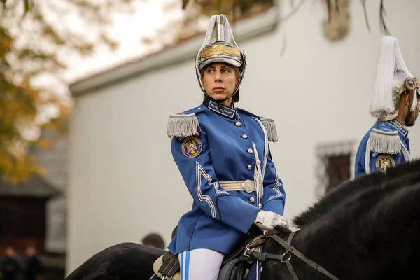 Bucarest Romania Novembre 2022 Membro Femminile Cavallo Del Jandarmi Rumeno — Foto Stock