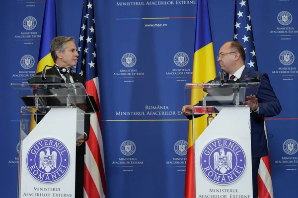 Bukarest Rumänien November 2022 Usa Utrikesminister Antonius Blinken Deltar Gemensam — Stockfoto