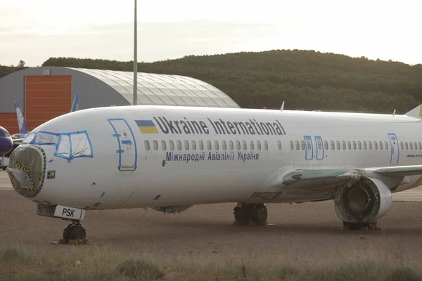 Castellon Plana Spanien November 2022 Flugzeugrumpf Der Ukraine International Airlines — Stockfoto