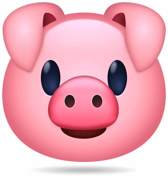 cute pig with a red piggy and a baby on a pink background