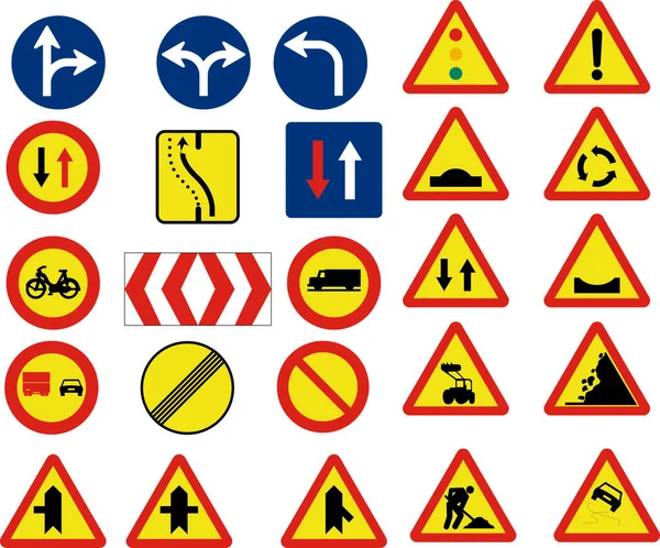 Дорожные Знаки Знаки Движения Предупреждающие Знаки — стоковый вектор