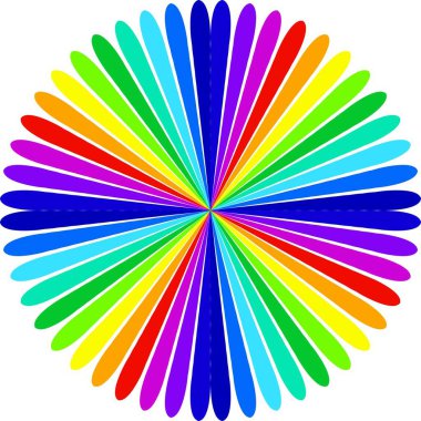 Gökkuşağı spiral ve çok canlı renkler. Birincil renklere sahip fantezi kasırgası