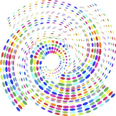 Renkli noktalı daire, dairesel element. Dairesel, konsantre ve radyal element