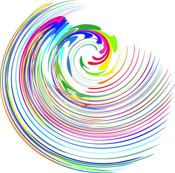 icon, speed logo of a swirl with colorful ink splashes