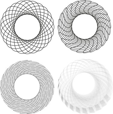 Dairesel, dairesel ve yayılan çizgiler. Dairesel, konsantre çemberler