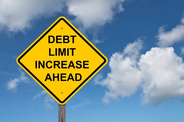 Limite Dívida Aumentar Ahead Warning Sign — Fotografia de Stock