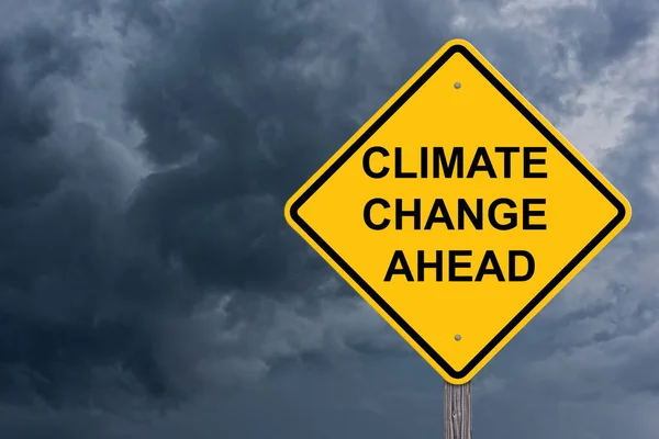 Klimatförändringar Framför Dig Varning Logga Storm Bakgrund Royaltyfria Stockbilder