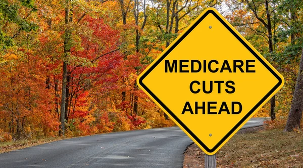 Medicare Recorta Señal Advertencia —  Fotos de Stock
