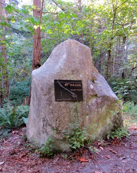 stock image 49th Parallel Marker at Galiano Island, BC, Canada