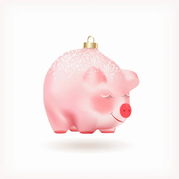 Bonito Adorável Rosa Bebê Porco Natal Bolha Ano Novo Brinquedo —  Vetores de Stock