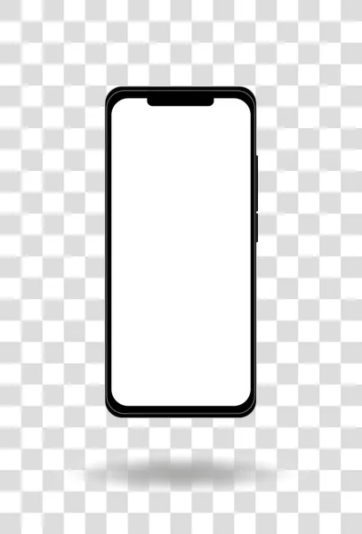 Smartphone Frameless Blank Screen Perspective View Standing Corner Isolated White — Stock Vector