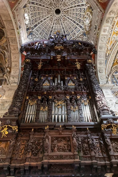 Zdobené Varhany Bazilice Madony Tiranské Itálii — Stock fotografie