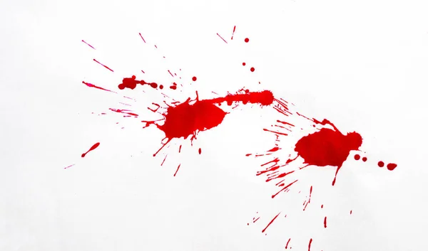 Blutspritzer Rote Kleckse Aquarell Realistische Blutige Kleckse Halloween Blutstropfen — Stockfoto