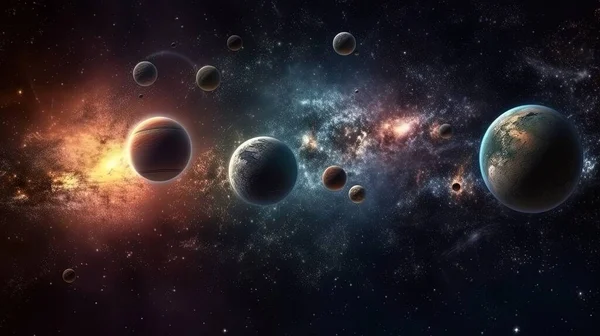 Galaxy and universe light. Galaxies sky in space Planets and stars beauty of space exploration.