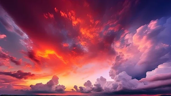 Fantástica Vistabelo Céu Crepúsculo Vezes Céu Nuvens Fundo Dramático — Fotografia de Stock
