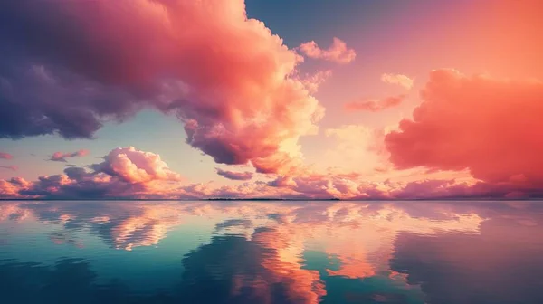 Fantasztikus Kilátás Gyönyörű Naplemente Alkonyatkor Felhők Drámai Háttérrel — Stock Fotó