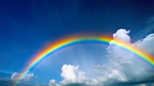 Fantastic Vivid Rainbow Sky viewBeautiful sky and clouds with rainbow background