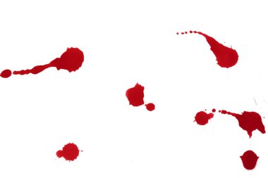 Blood splatters. Red blots of watercolor Realistic bloody splatters for Halloween Drop of blood concept