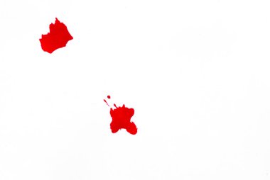 Blood splatters. Red blots of watercolorRealistic bloody splatters for Halloween Drop of blood