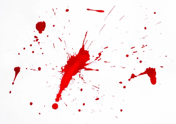 Blood Splatters Red Blots Watercolorrealistic Bloody Splatters Halloween Drop Blood — Stock fotografie