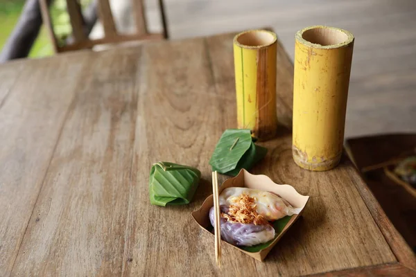 Traditioneel Thais Eten Thais Gestoomd Varkensvlees Dumplings Tafel Oosters Voedselconcept — Stockfoto