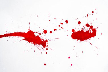 Blood splatters. Red blots of watercolor Realistic bloody splatters for Halloween Drop of blood concept