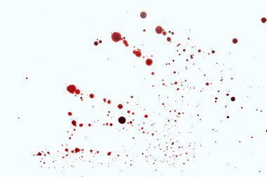 Blood splatters. Red blots of watercolor Realistic bloody splatters for Halloween Drop of blood concept